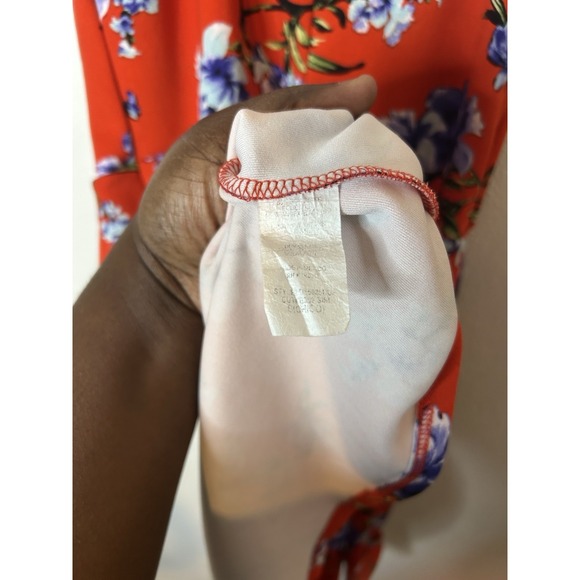 Soprano Floral Sun Dress Red Blue Spaghetti Strap Fit & Flare Mini Summer Small - Picture 4 of 6